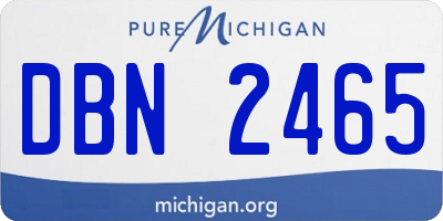 MI license plate DBN2465