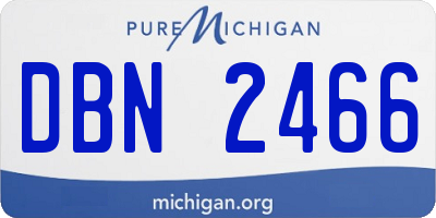 MI license plate DBN2466