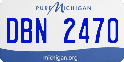 MI license plate DBN2470