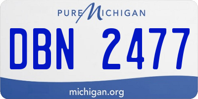 MI license plate DBN2477