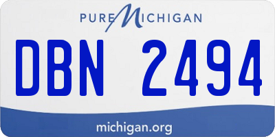 MI license plate DBN2494