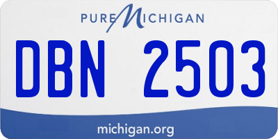MI license plate DBN2503