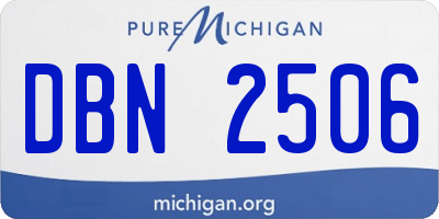 MI license plate DBN2506