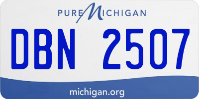 MI license plate DBN2507