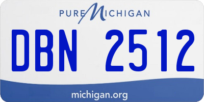 MI license plate DBN2512