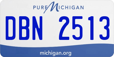 MI license plate DBN2513