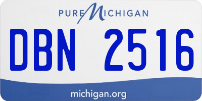 MI license plate DBN2516