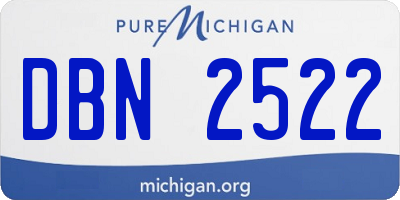 MI license plate DBN2522