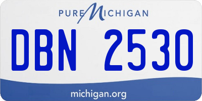 MI license plate DBN2530