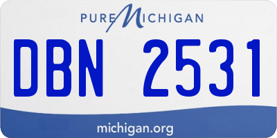 MI license plate DBN2531