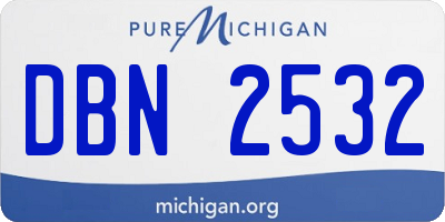MI license plate DBN2532