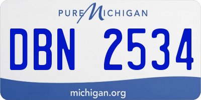 MI license plate DBN2534