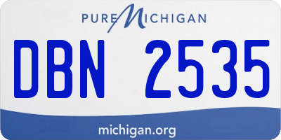 MI license plate DBN2535
