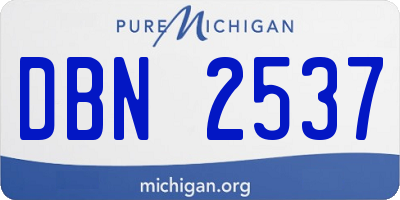 MI license plate DBN2537