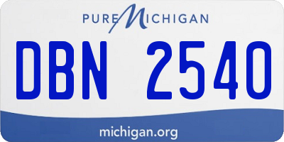 MI license plate DBN2540