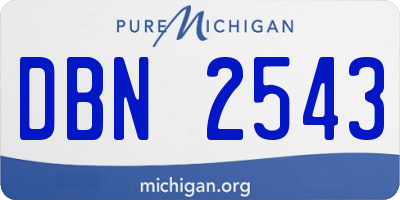 MI license plate DBN2543