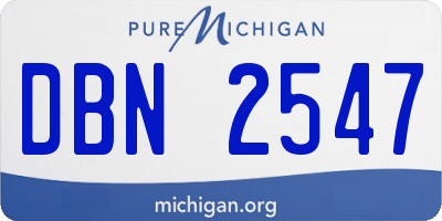MI license plate DBN2547