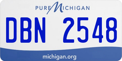 MI license plate DBN2548