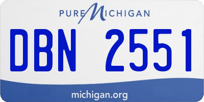 MI license plate DBN2551