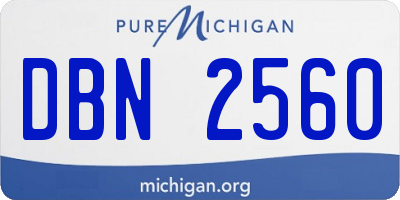 MI license plate DBN2560