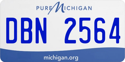 MI license plate DBN2564