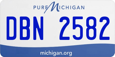 MI license plate DBN2582