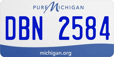 MI license plate DBN2584