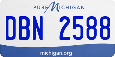 MI license plate DBN2588