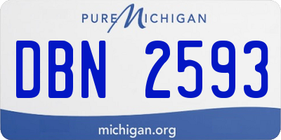 MI license plate DBN2593