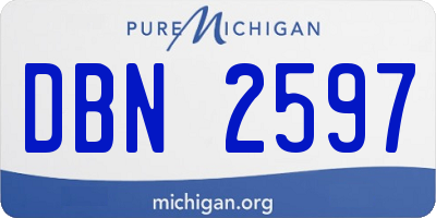 MI license plate DBN2597