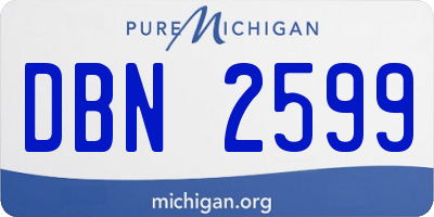 MI license plate DBN2599