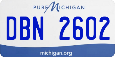 MI license plate DBN2602