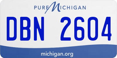 MI license plate DBN2604