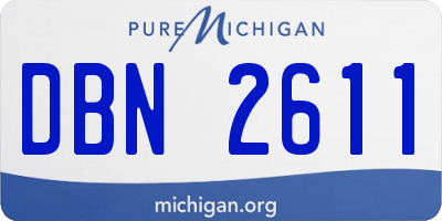 MI license plate DBN2611