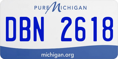 MI license plate DBN2618