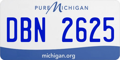 MI license plate DBN2625