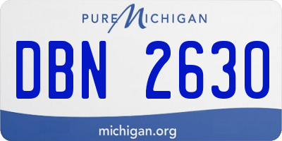 MI license plate DBN2630