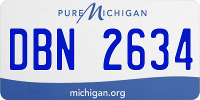 MI license plate DBN2634