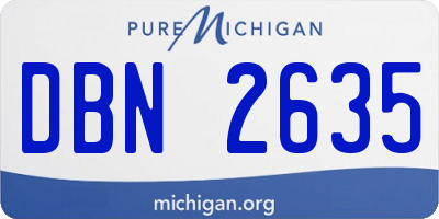 MI license plate DBN2635