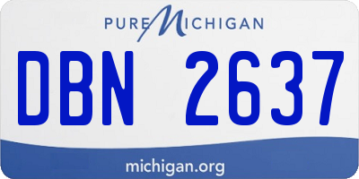 MI license plate DBN2637