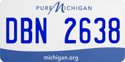 MI license plate DBN2638