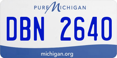 MI license plate DBN2640