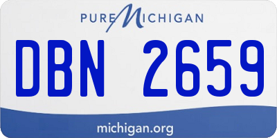 MI license plate DBN2659