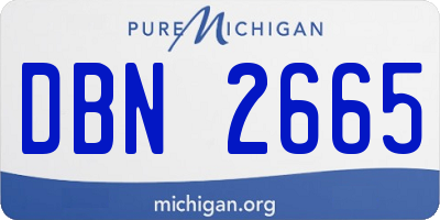 MI license plate DBN2665