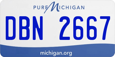 MI license plate DBN2667