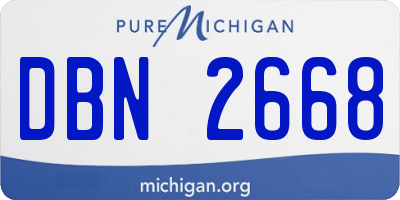 MI license plate DBN2668