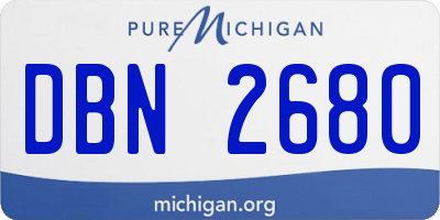 MI license plate DBN2680