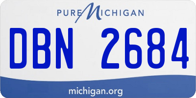 MI license plate DBN2684