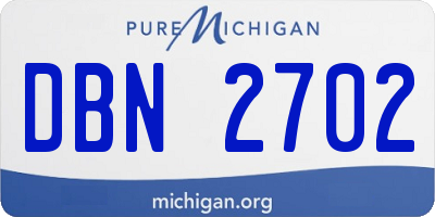 MI license plate DBN2702