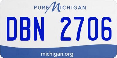 MI license plate DBN2706